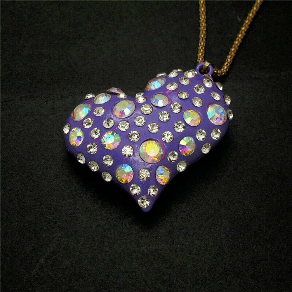 Betsey Johnson Purple Heart Necklace